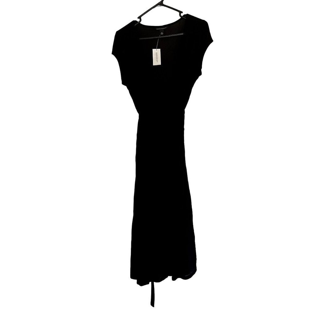 NWT Banana Republic black wraparound dress rayon lightweight summer dress classy